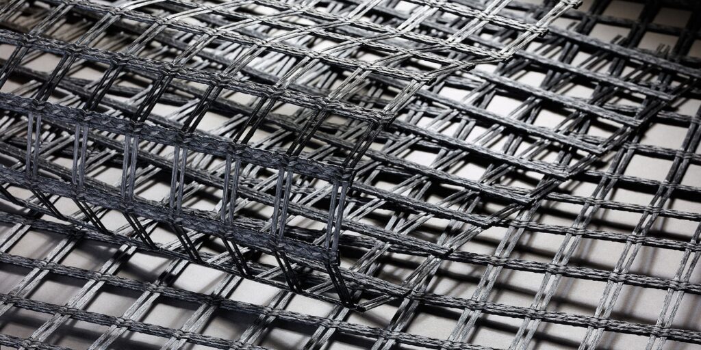 Reinforcement geogrid / for foundation / polymer / aramid